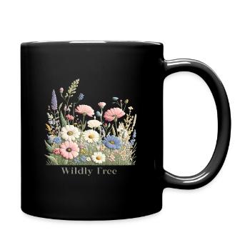 Colorful Flower Meadow – Happy Summer Nature Graphic - Full Colour Mug - black - Right