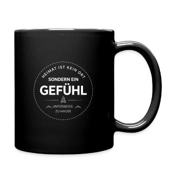 Heimat ist ein Gefühl Camping Badge - Tasse einfarbig - Schwarz - Rechts