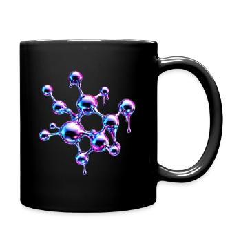 Liquid Metal Molecule Art - Full Colour Mug - black - Right