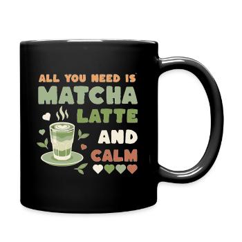 Matcha Latte Calm Design - Full Colour Mug - black - Right