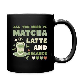 Motif d’équilibre du Matcha Latte - Mug uni - noir - Droite