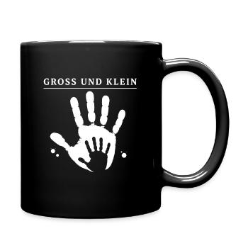 Gross und Klein – Händeabdruck Familie Design Art - Tasse einfarbig - Schwarz - Rechts