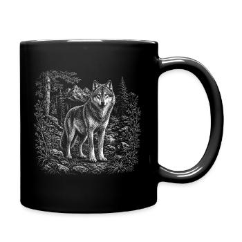 Loup frais dans un paysage montagneux sauvage - Mug uni - noir - Droite