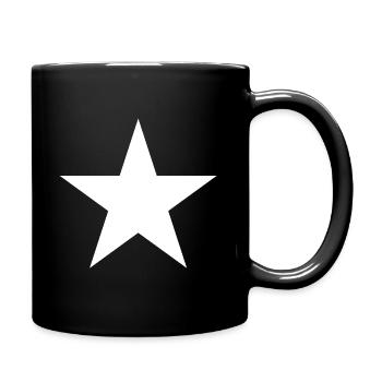 Weißer Stern, white star - Tasse einfarbig - Schwarz - Rechts