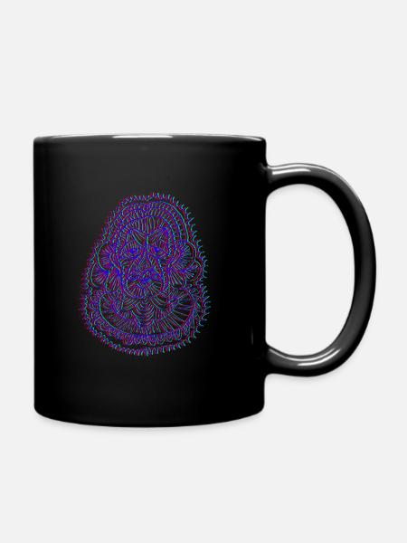 Neon Mandala Drachenauge - Tasse einfarbig - Schwarz