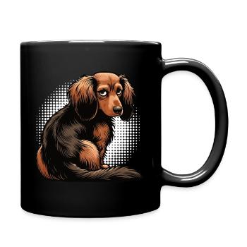 Teckel à poil long Teckel Teckel Teckel - Mug uni - noir - Droite