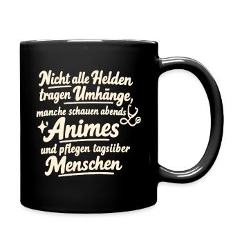 Nicht Alle Helden Tragen Umhänge Manche Animes - Tasse einfarbig - Schwarz - Rechts