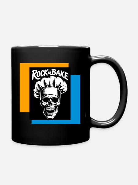 Rock and Bake Schädelkoch - Tasse einfarbig - Schwarz