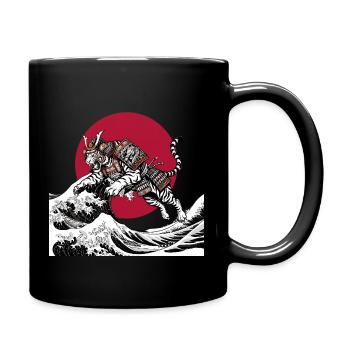 Tigre samouraï - Mug uni - noir - Droite