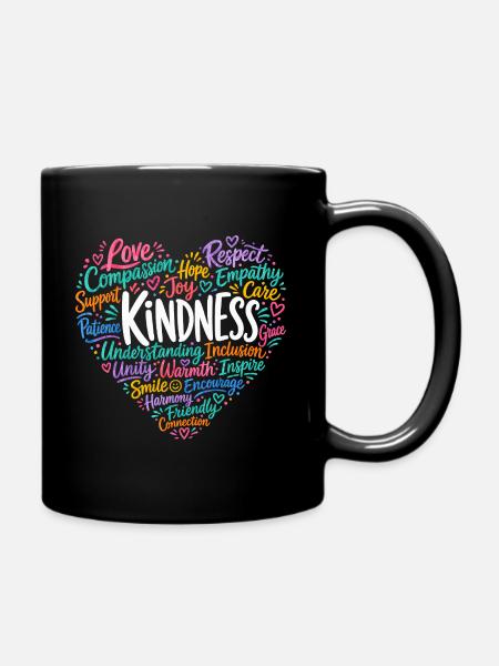 Freundlichkeit Mitgefühl Empathie Respekt - Tasse einfarbig - Schwarz
