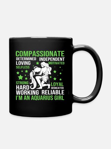 Sternzeichen Wassermann - Tasse einfarbig - Schwarz