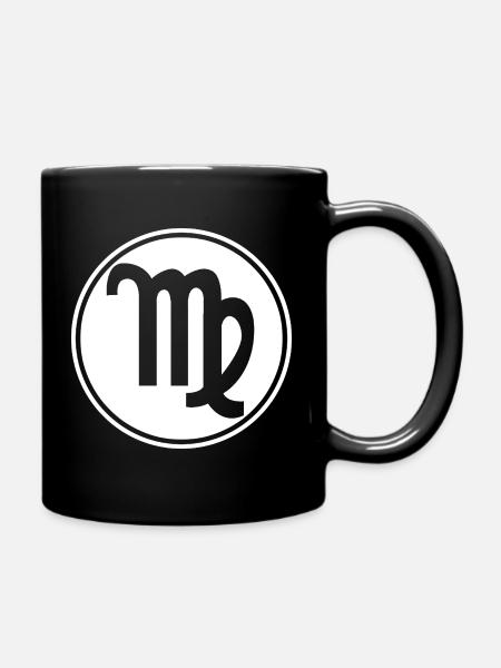 Sternzeichen Jungfrau - Tasse einfarbig - Schwarz