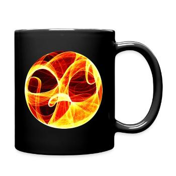 Albero della Vita in Fiamme - Arte Frattale - Tazza monocolore - nero - Destra