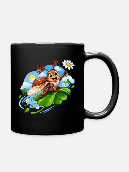 Lustiger Maikäfer - Tasse einfarbig - Schwarz