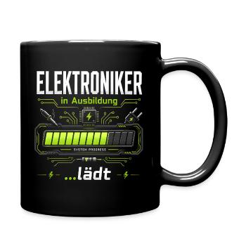 Elektroniker in Ausbildung | System lädt - Tasse einfarbig - Schwarz - Rechts