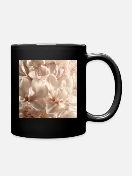 Pastellblütenblätter rosa cremefarben - Tasse einfarbig - Schwarz