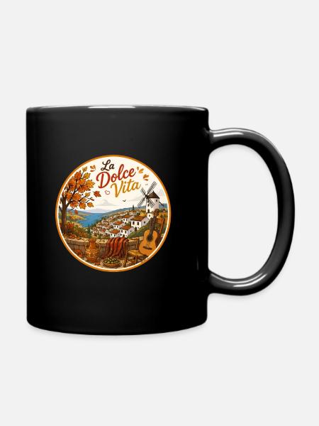 La Dolce Vita Küstenidylle - Tasse einfarbig - Schwarz