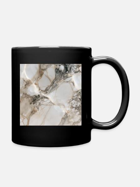 Eleganter Wolkenmarmor - Tasse einfarbig - Schwarz