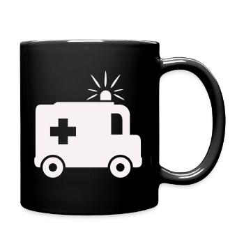 krankenwagen- - Tasse einfarbig - Schwarz - Rechts