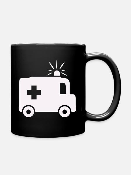 krankenwagen- - Tasse einfarbig - Schwarz