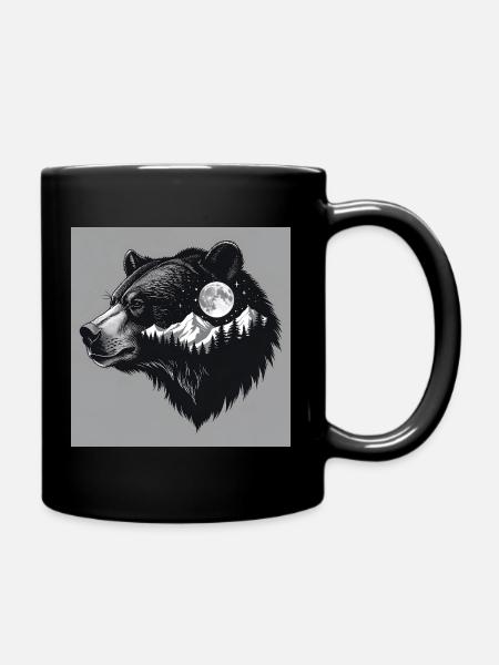 Grizzly Wildnis - Tasse einfarbig - Schwarz