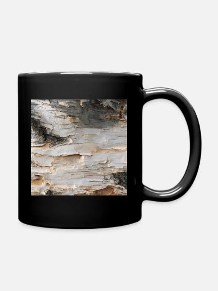Natürliche Birkenrinde - Tasse einfarbig - Schwarz