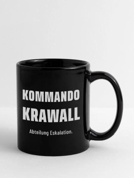 Kommando Krawall - Tasse einfarbig - Schwarz - Rechts