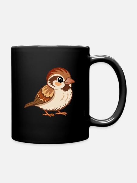 Glücklicher Baby-Spatz - Tasse einfarbig - Schwarz