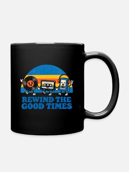 Retro Rewind Gute Zeiten - Tasse einfarbig - Schwarz