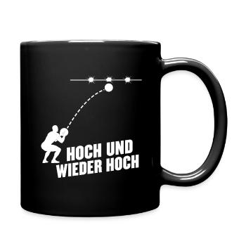 Hoch und wieder hoch Medicine Ball Fitness Shirt - Tasse einfarbig - Schwarz - Rechts