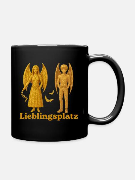 Lieblingsplatz Vampir-Dämonen - Tasse einfarbig - Schwarz