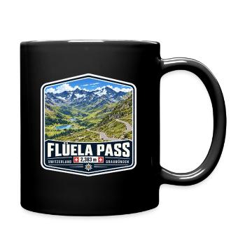 Flüela Pass – Schweiz - Tasse einfarbig - Schwarz - Rechts