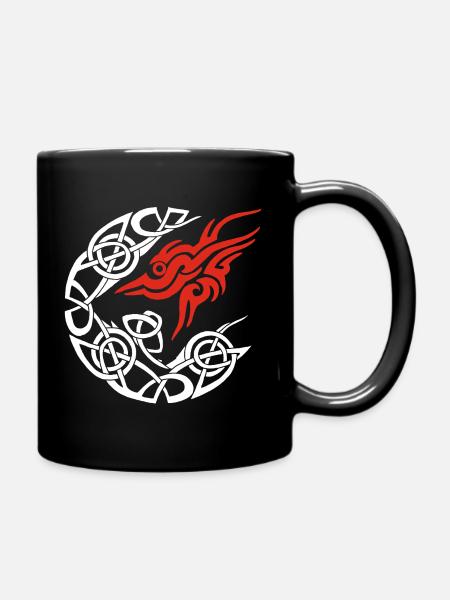 Mondfressender Wolf - Tasse einfarbig - Schwarz