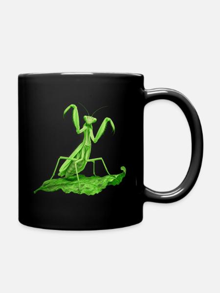 Gottesanbeterin grün - Tasse einfarbig - Schwarz