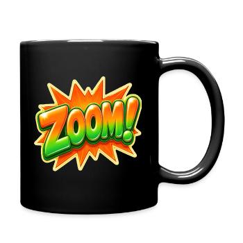 Comic Spruch Zoom Pop Art Typografie Grafik Shirt - Tasse einfarbig - Schwarz - Rechts