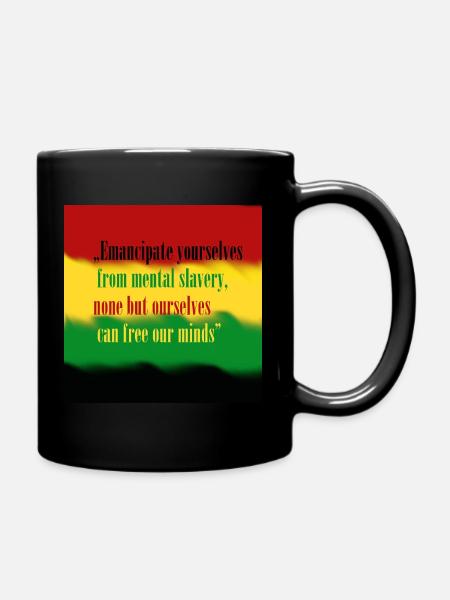 Liebe und Frieden - Tasse einfarbig - Schwarz