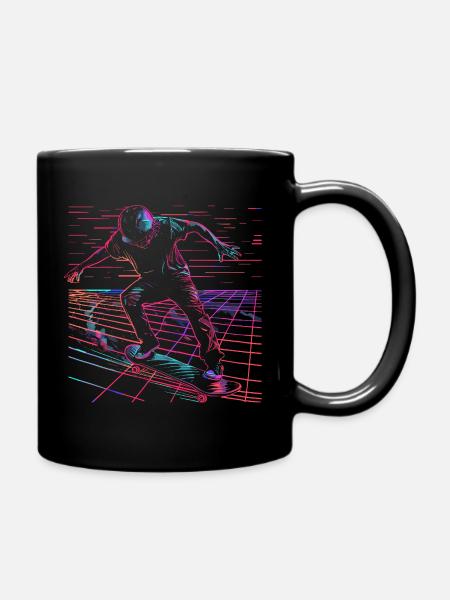 Skateboarder Vaporwave - Tasse einfarbig - Schwarz