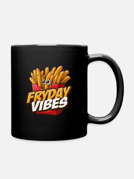 Fryday Vibes Pommes - Tasse einfarbig - Schwarz