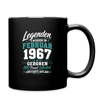 Legenden Februar 1967 Geburtstag Jahrgang Shirt - Tasse einfarbig - Schwarz - Rechts