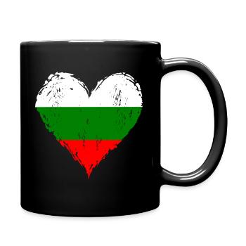 Bulgarien Herzflagge Grunge - Tasse einfarbig - Schwarz - Rechts