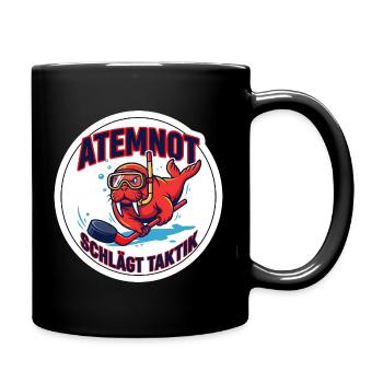 Unterwasserhockey-Puck-Pusher Design - Tasse einfarbig - Schwarz - Rechts