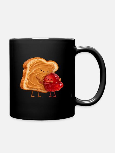 Kuschelt Toast mit Marmelade - Tasse einfarbig - Schwarz