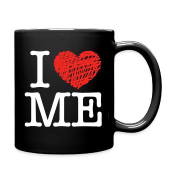 Ich liebe mich - Tasse einfarbig - Schwarz - Rechts