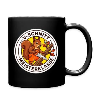Eichhörnchen V-Schnitt Meisterklasse Baum Shirt - Tasse einfarbig - Schwarz - Rechts