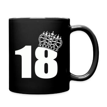 Königliches 18. Geburtstag - Tasse einfarbig - Schwarz - Rechts
