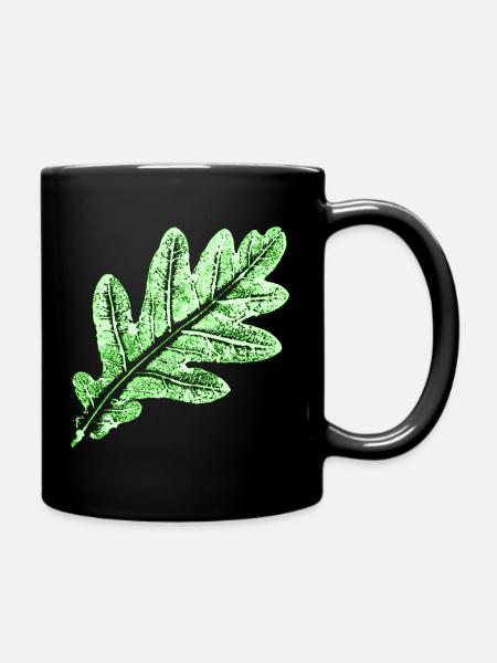 Eichenblatt / Blätter Botanik & Natur Design - Tasse einfarbig - Schwarz