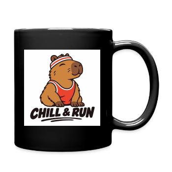 Chill & Run Capybara - Tasse einfarbig - Schwarz - Rechts