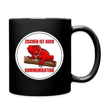 Reptilienarzt Leguan Motiv Zischen Kommunikation - Tasse einfarbig - Schwarz - Rechts