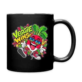 Cooles Radieschen - Tasse einfarbig - Schwarz - Rechts