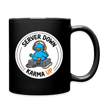 Server down Karma up IT Admin Gelassenheit T-Shirt - Tasse einfarbig - Schwarz - Rechts